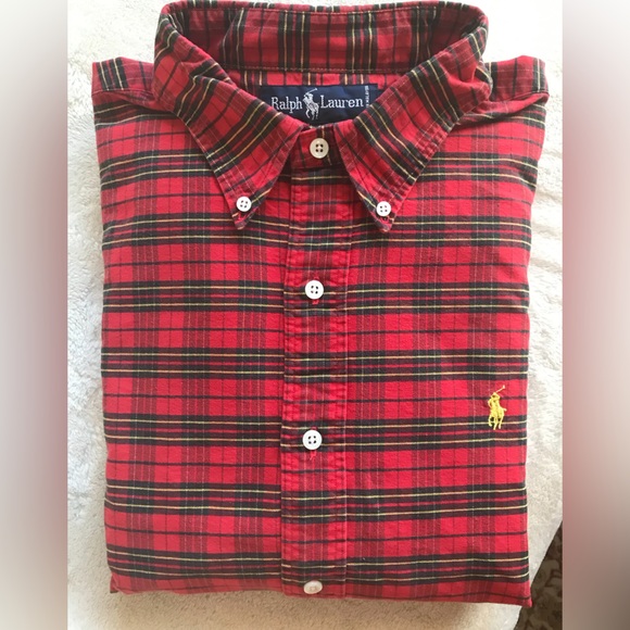 Ralph Lauren ORIGINAL Red Plaid Oxford Shirt